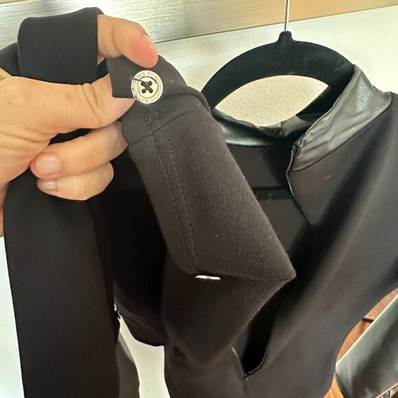 Maniere De Voir Vegan Leather Suspender Dress in Black - Picture 11 of 12